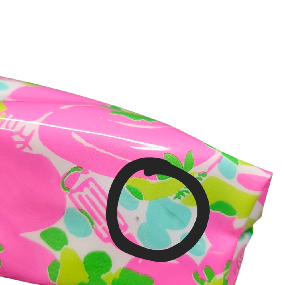 Lilly Pulitzer for Estee Lauder makeup bag vinyl colorful lipstick floral zipper - Picture 5 of 6